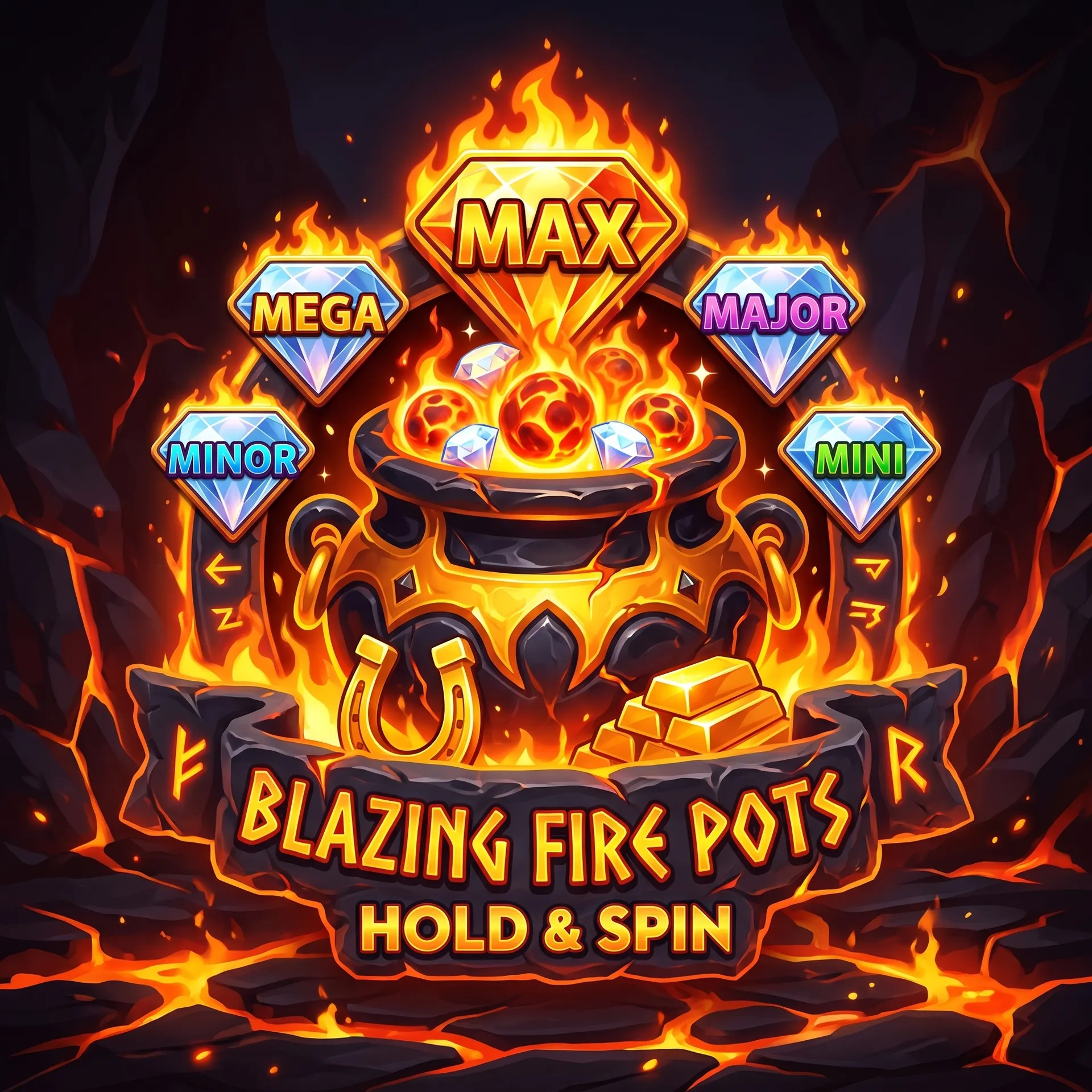 Blazing Fire Pots Hold & Spin
